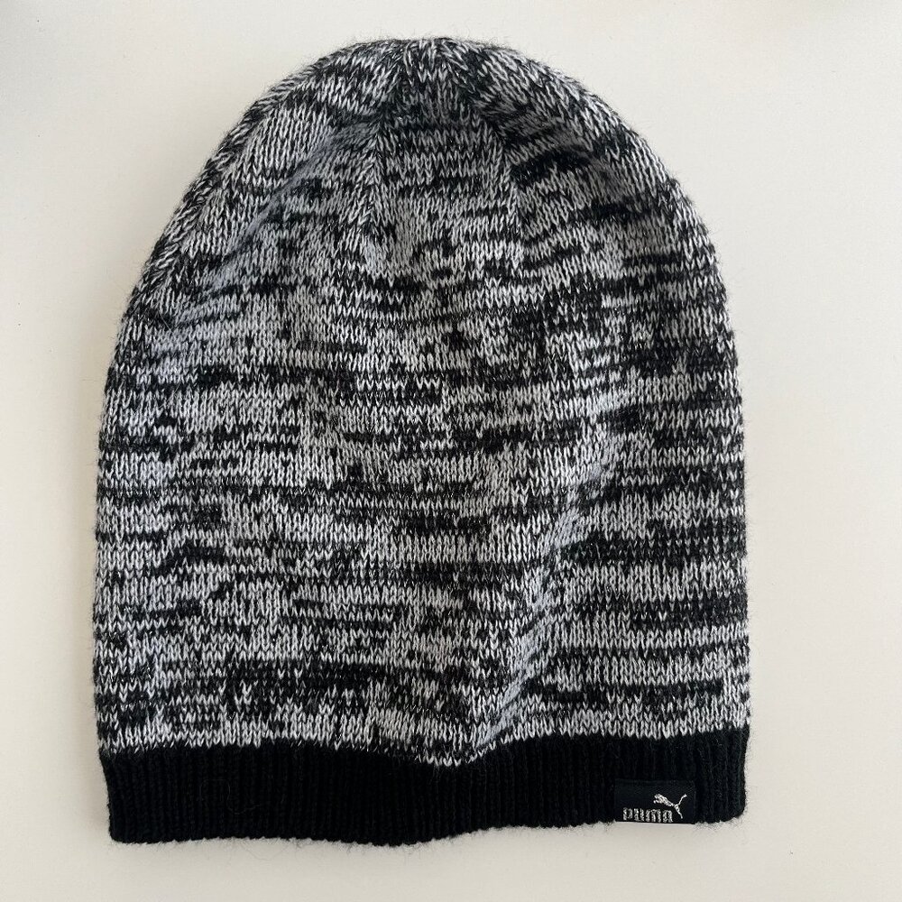 White Black Metallic Pattern Beanie